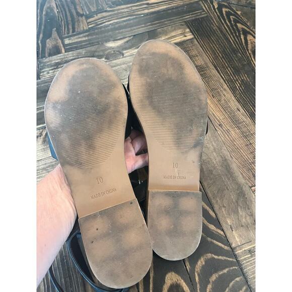 Steve Madden Faux Leather Studded Sandals Women 10 Preppy Wedding Neutral Summer - Picture 6 of 7